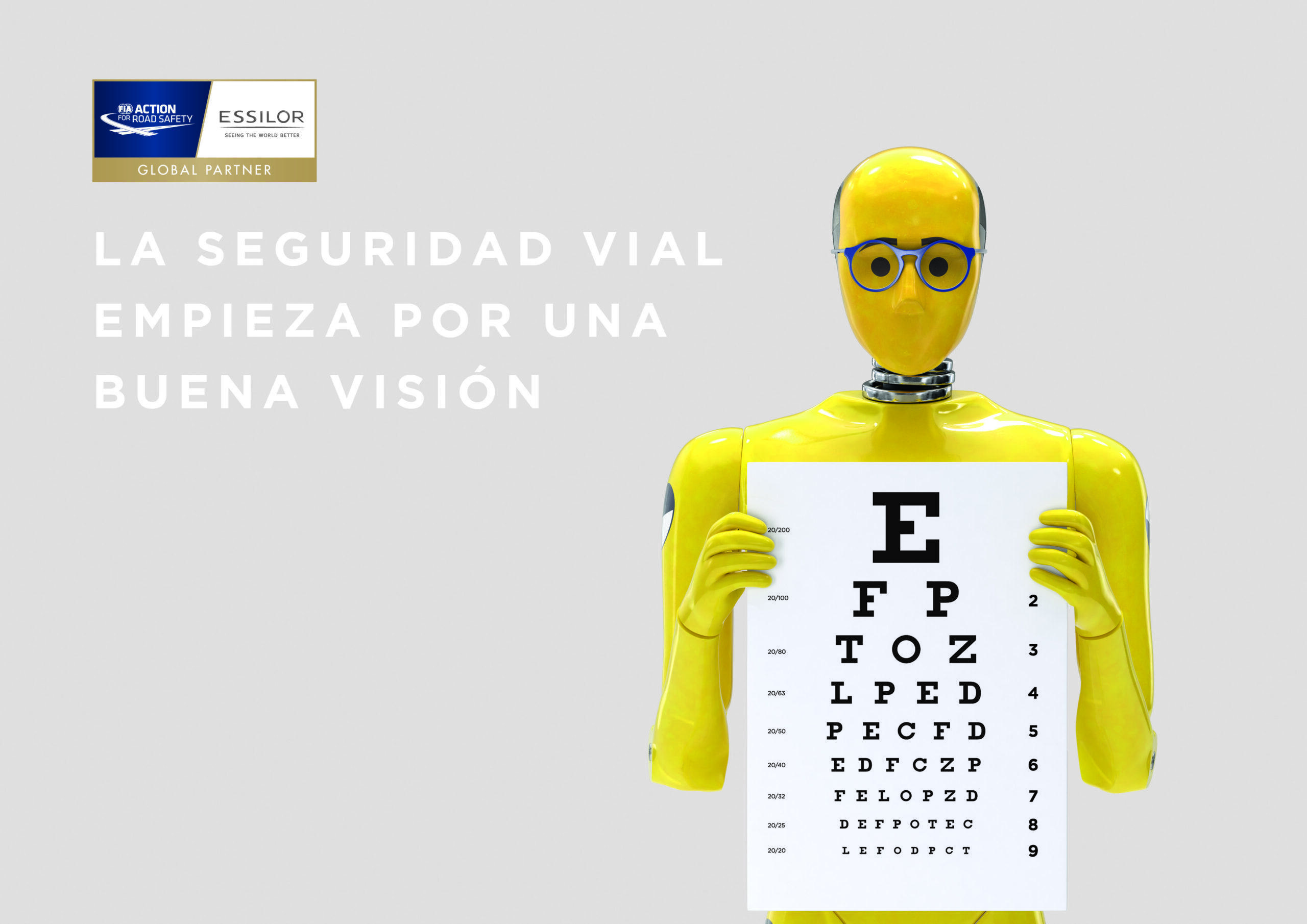 Dummie Essilor protagoniza una campaña por una buena visión para la seguridad vial.