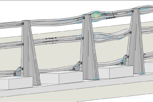 Grafica Simulación deformación Resultado-de-la-simulacion-en-pretil-con-elementos-en-sus-trasdos
